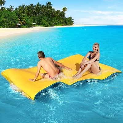 Tamaño grande 3 capas resistente a la lágrima XPE espuma nadar isla flotante Pad exterior de agua flotante alfombra para la piscina de la playa lago océano