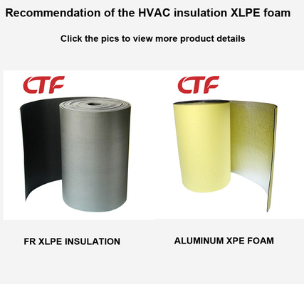 Aislamiento de aire acondicionado adhesivos de espuma de PE laminada XLPE DUCT de aislamiento espuma de polietileno flexible