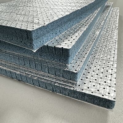 Polyolefinas de celda semi abierta PO espuma acústica con capa de papel de aluminio y respaldo adhesivo Placas de aislamiento de reducción de ruido de primera calidad resistentes al fuego y fáciles de instalar para sistemas de ventilación