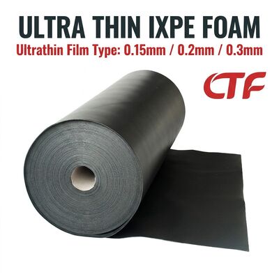 0.15mm 0.2mm 0.3mm fina IXPE espuma de goma de rodillo material aislante a prueba de agua con respaldo para cintas y aplicaciones electrónicas