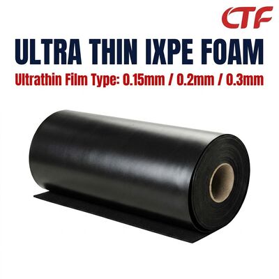 0.15mm 0.2mm 0.3mm fina IXPE espuma de goma de rodillo material aislante a prueba de agua con respaldo para cintas y aplicaciones electrónicas