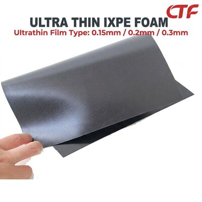 Rollo de espuma IXPE delgado de 0.15 mm, 0.2 mm, 0.3 mm, con respaldo de goma, lámina aislante impermeable para cintas y uso en la industria electrónica