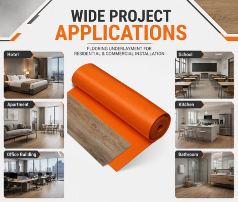 Piso de espuma IXPE Subposición de piso de acústica absorbe el sonido y la humedad Cushion resistente para PVC SPC piso de vinilo Ideal para apartamentos Hoteles y hospitales Renovación