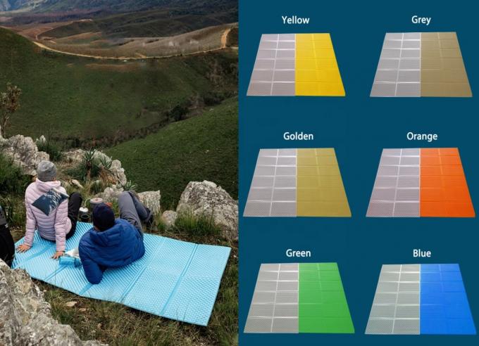 Al por mayor colchones dobles plegables para dormir de película de aluminio blanco con celda cerrada IXPE XPE almohadilla de sueño de espuma para acampar impermeable para 2 personas 0