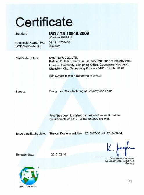 Enlace transversal de espuma de poliolefina de célula cerrada XPE / IXPE Hoja de aislamiento térmico para construcción y climatización 24