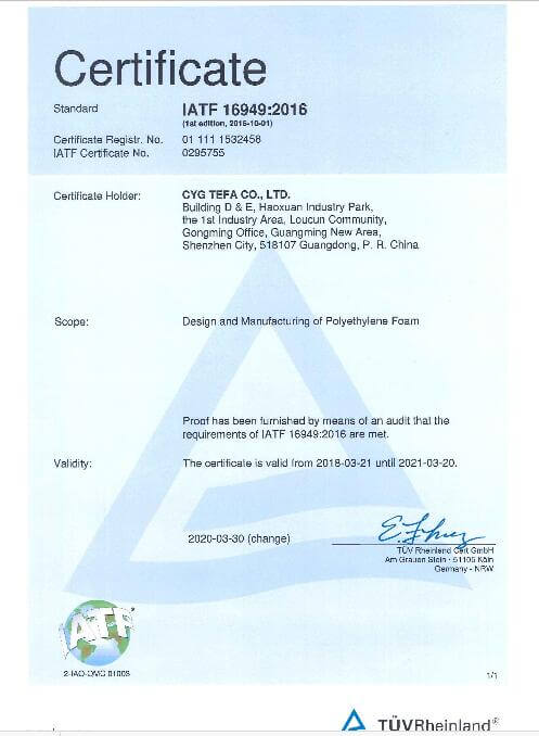 Enlace transversal de espuma de poliolefina de célula cerrada XPE / IXPE Hoja de aislamiento térmico para construcción y climatización 26